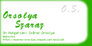 orsolya szaraz business card