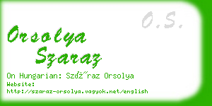 orsolya szaraz business card